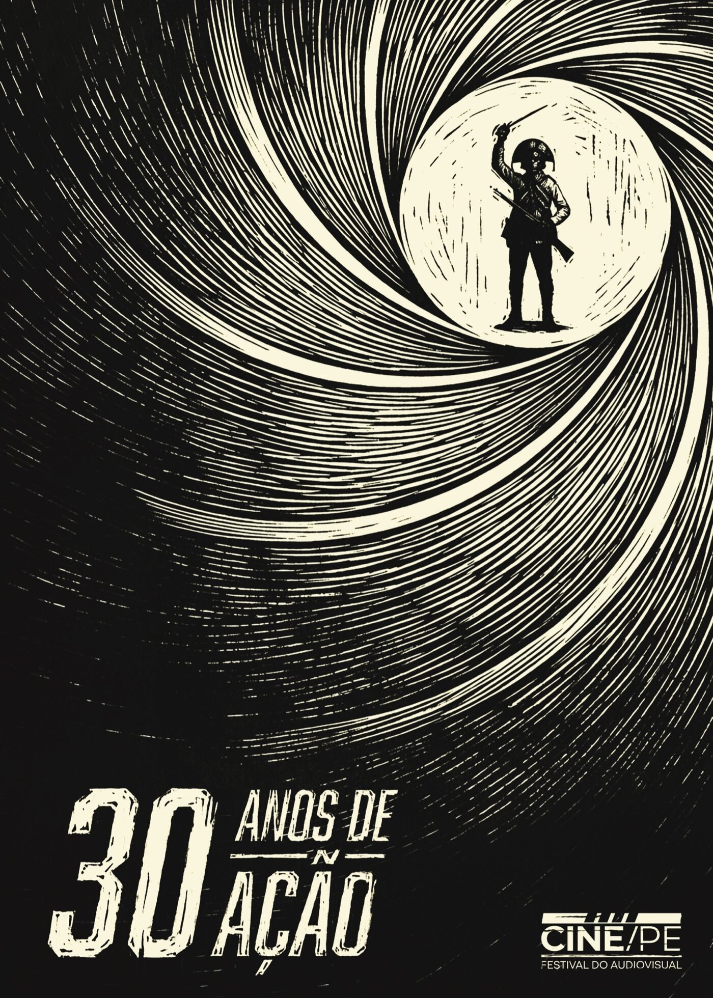Cartaz "30 anos de Ação", por Berg Carvalho